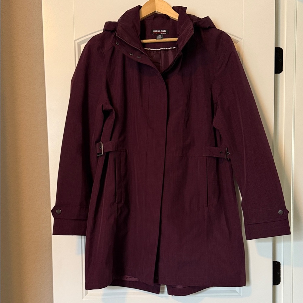Kirkland Signature Women's Burgundy Trench Coat
